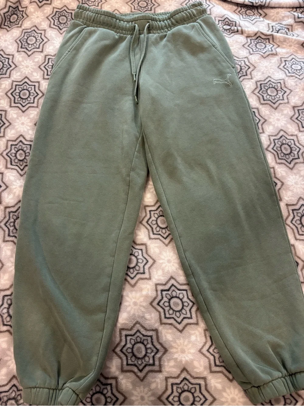 Puma Sage Green Fleece Jogger Pants